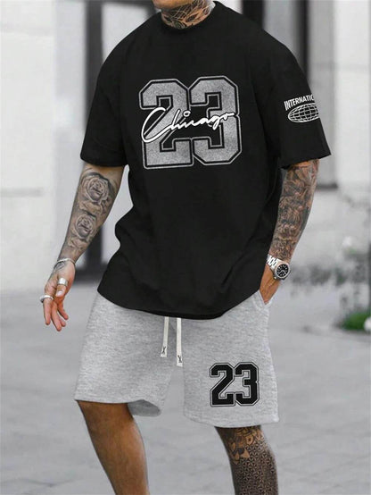 Buycenter Men's Casual Short-Sleeved Color Matching Shorts - Sports Leisure - Buy Center US