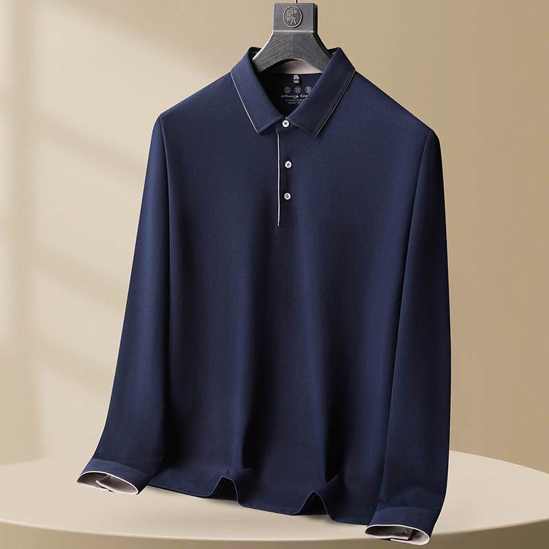 Buycenter Men's Plus Size Cotton Polo Shirt - Casual Loose Fit Long Sleeve - Buy Center US