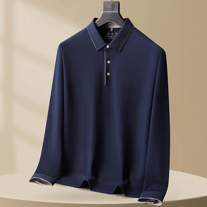 Buycenter Men's Plus Size Cotton Polo Shirt - Casual Loose Fit Long Sleeve - Buy Center US