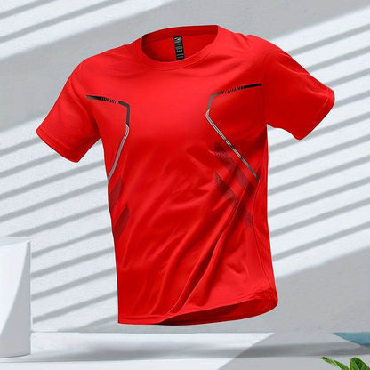 Solid Color Sports T-Shirt - Short Sleeve Pullover in Stylish Polyester - Buy Center US