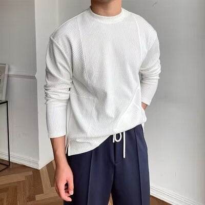 Casual Men's Undershirt T-Shirt - Loose Fit in Khaki, Gray, Black & White - Buy Center US