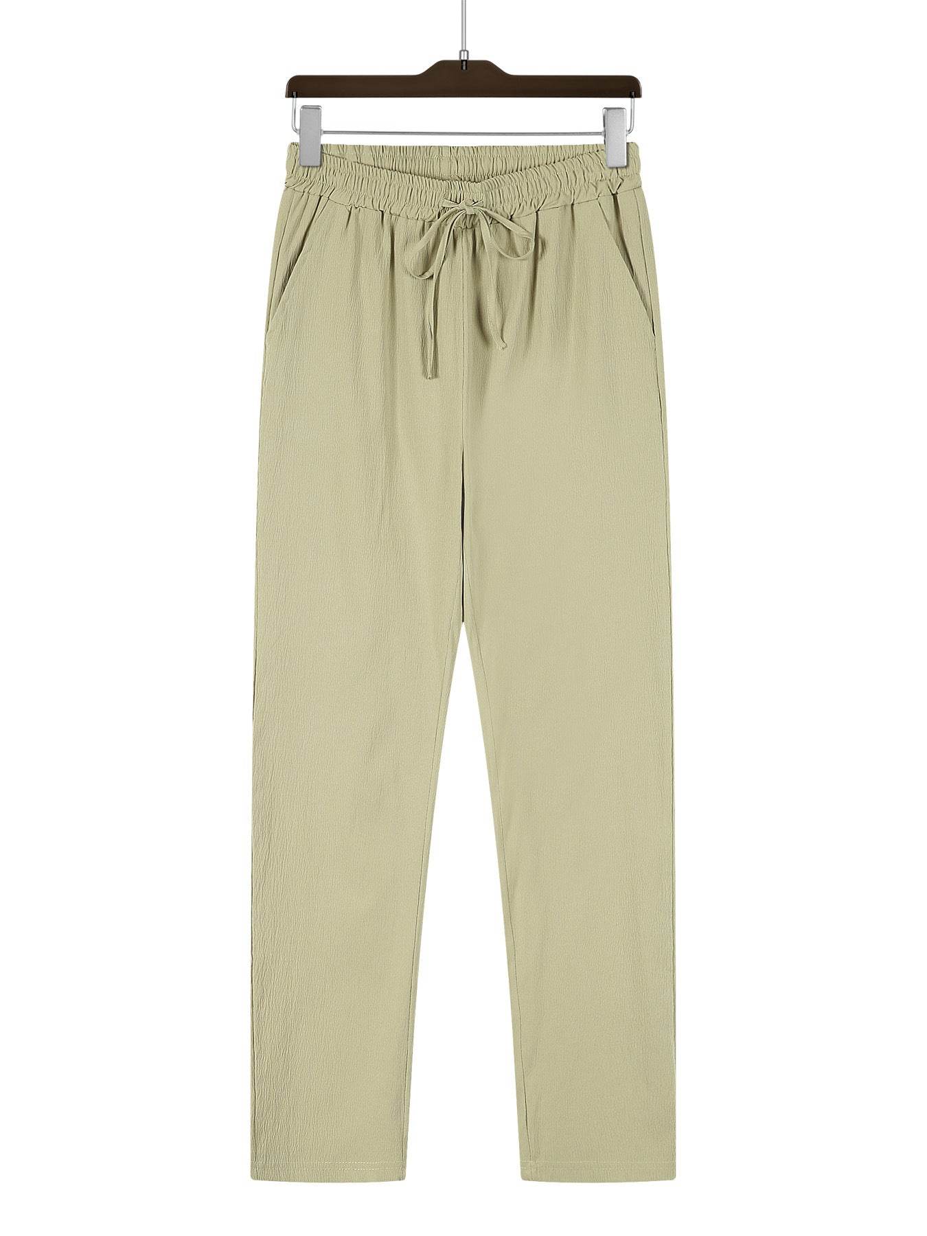 Casual Loose Pants for Men - Micro-Elastic Mid Waist in Solid Colors - Buy Center US