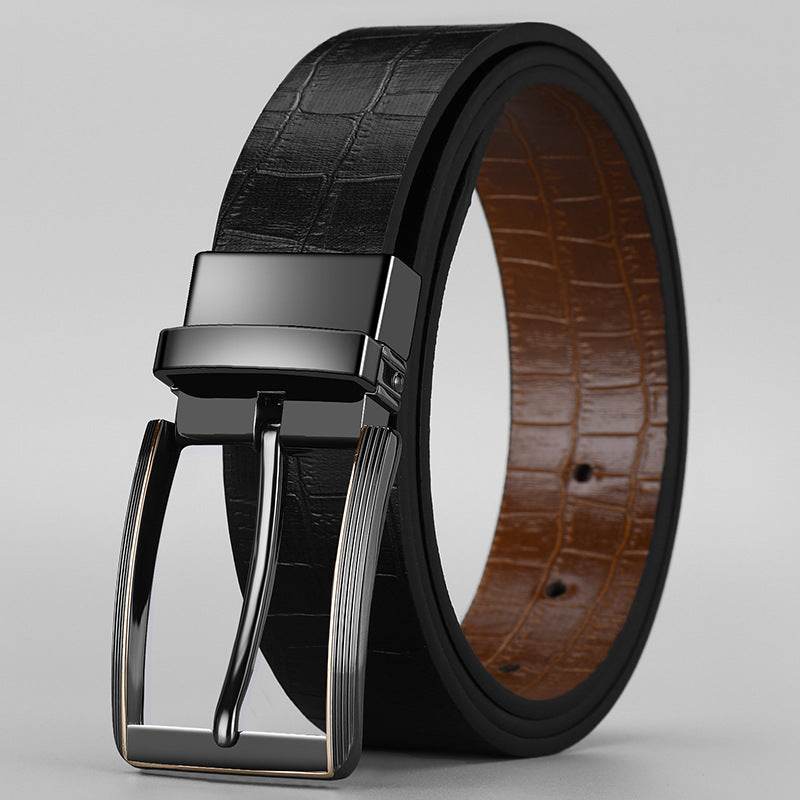 Buycenter Double-Sided Boys Trend Belt - Rotatable Pin Buckle, Stylish Design - Buy Center US