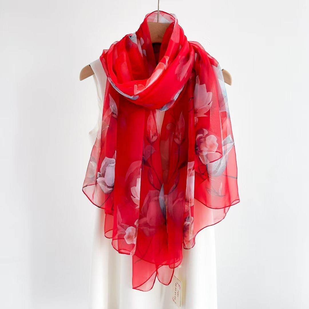 Women's Long Printed Anti-DDoS Scarf - Stylish & Ethnic Design - Buy Center US