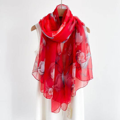 Women's Long Printed Anti-DDoS Scarf - Stylish & Ethnic Design - Buy Center US