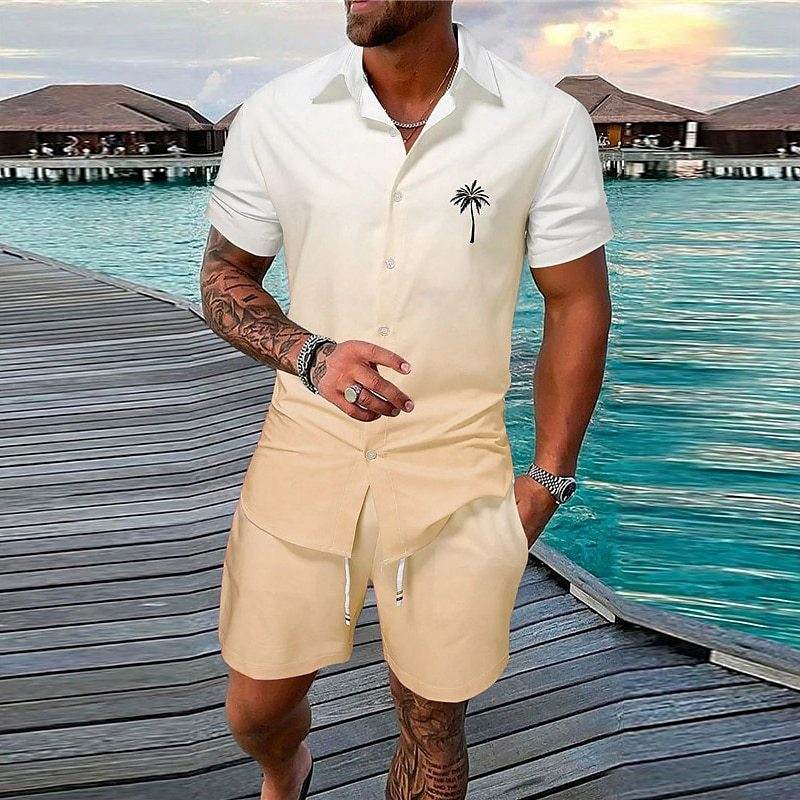 Buycenter Gradient 3D Printing Shorts Set - Stylish Outdoor Short-Sleeved Wear - Buy Center US