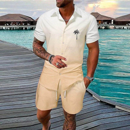 Buycenter Gradient 3D Printing Shorts Set - Stylish Outdoor Short-Sleeved Wear - Buy Center US