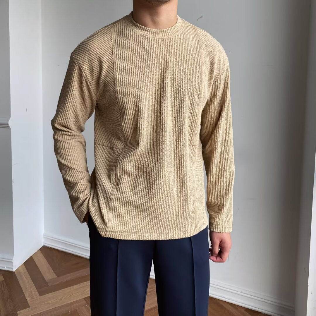 Casual Men's Undershirt T-Shirt - Loose Fit in Khaki, Gray, Black & White - Buy Center US