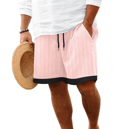 Buycenter Men's Jacquard Stripe Shorts - Stylish Drawstring & Micro Elasticity - Buy Center US