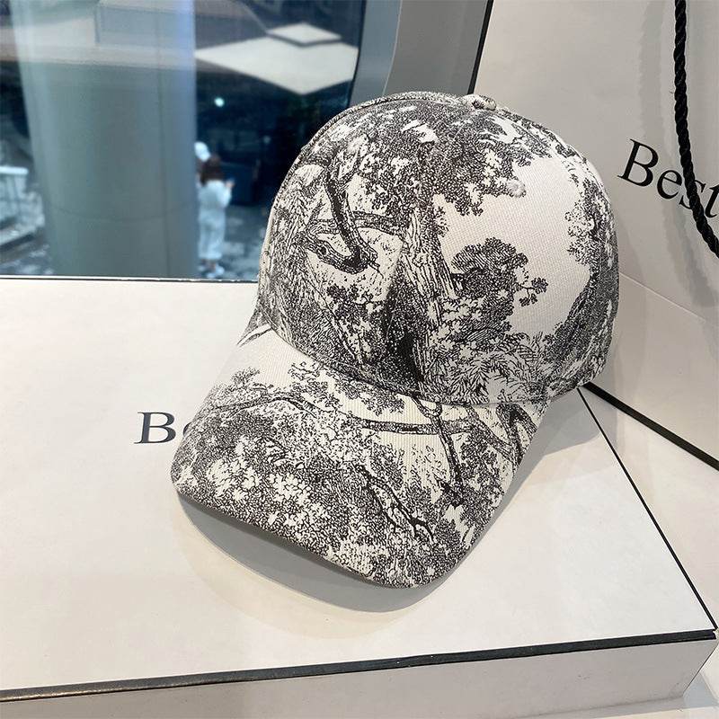 All-Matching Printed Peaked Cap - Adjustable Cotton Baseball Hat for Sun Protection - Buy Center US