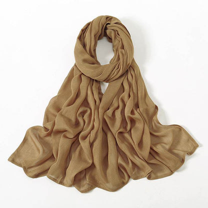 Lightweight Solid Color Rayon Scarf - Breathable & Versatile for Summer - Buy Center US
