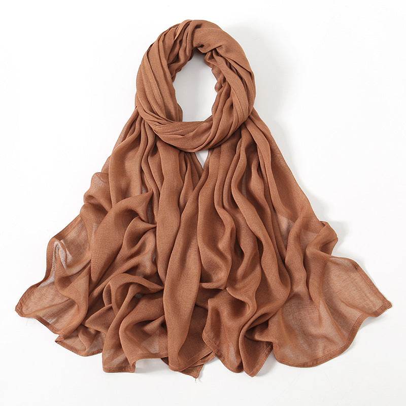 Lightweight Solid Color Rayon Scarf - Breathable & Versatile for Summer - Buy Center US