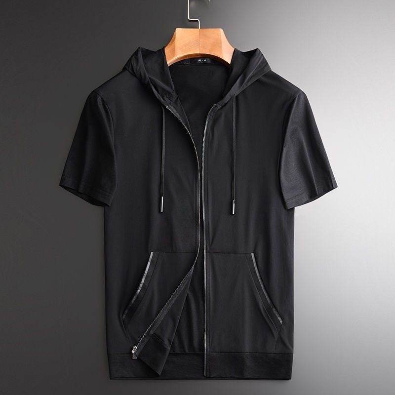 Summer Men's Hooded Cardigan - Plus Size, Breathable & Quick-Drying - Buy Center US