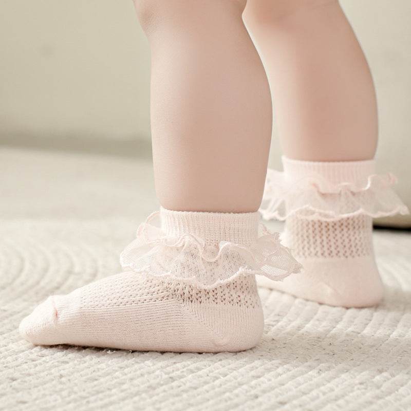 Breathable Lace Girls' Socks - Fashionable Cotton Styles in 5 Colors - Buy Center US