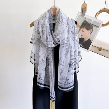 Women's Long Printed Anti-DDoS Scarf - Stylish & Ethnic Design - Buy Center US