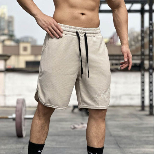 Buycenter Men's Casual Shorts - Solid Color Waffle Fitness Running Shorts - Buy Center US