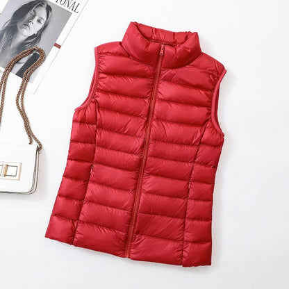 Buycenter Men's & Women's Lightweight Vest Coat - Stand Collar, Zipper Pockets - Buy Center US