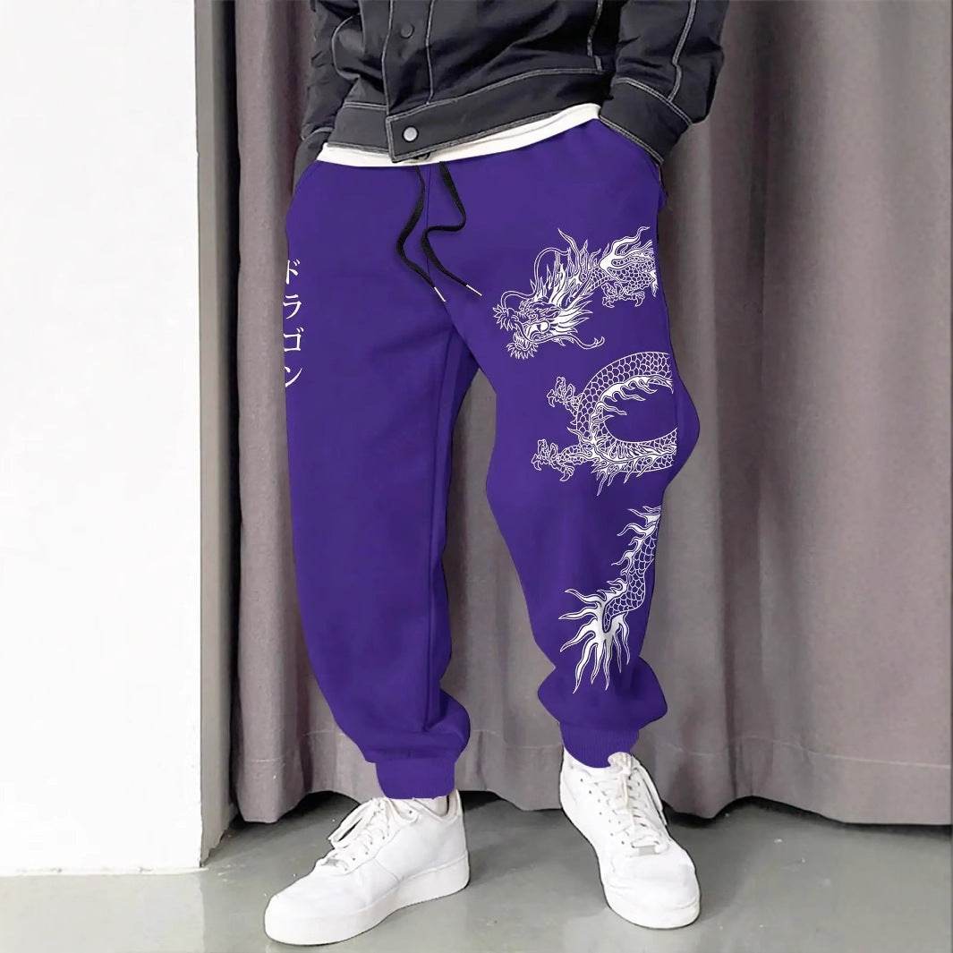Dark Printed Loose Lace-Up Sweatpants - Men's & Women's Comfort Wear - Buy Center US