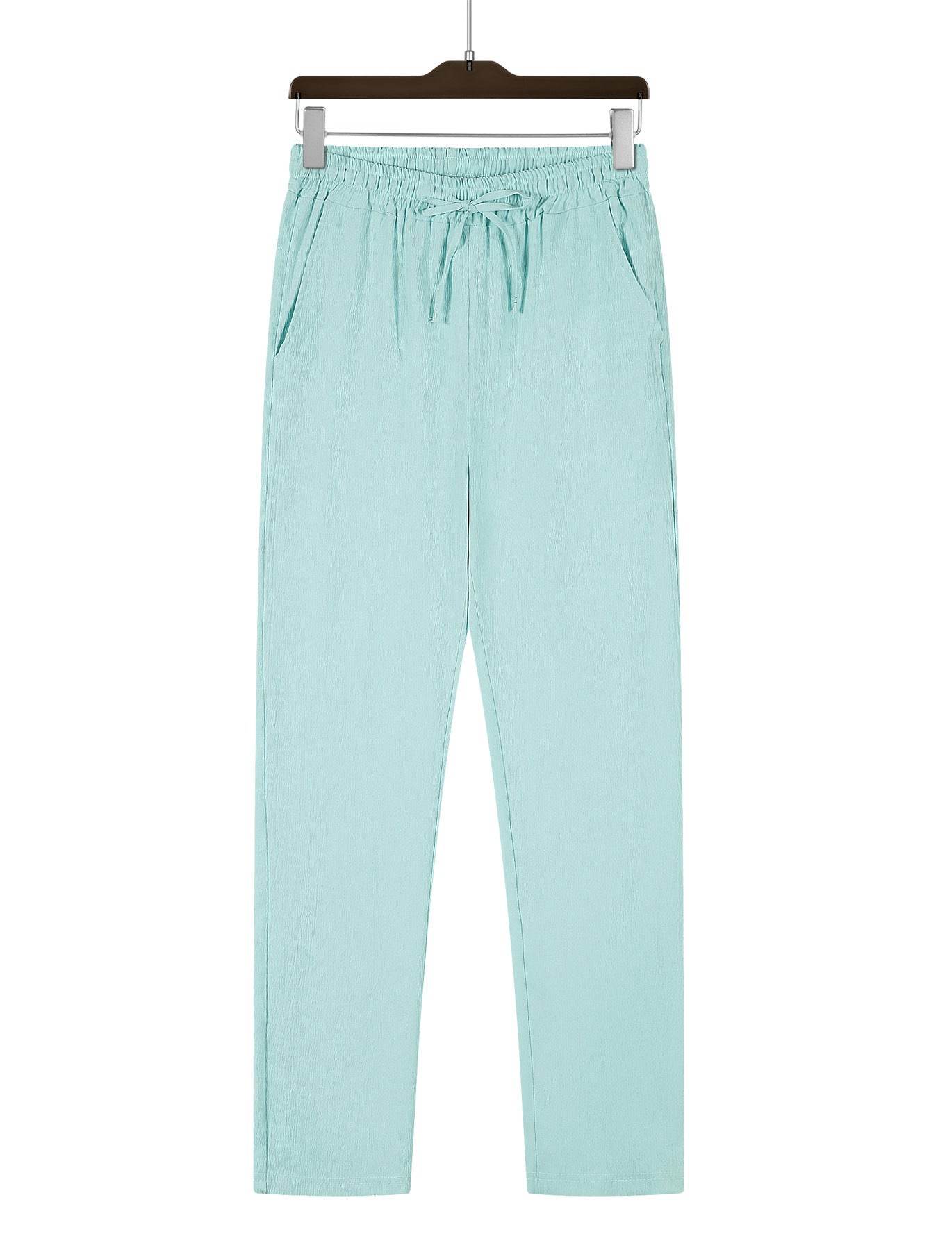 Casual Loose Pants for Men - Micro-Elastic Mid Waist in Solid Colors - Buy Center US