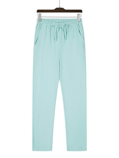Casual Loose Pants for Men - Micro-Elastic Mid Waist in Solid Colors - Buy Center US