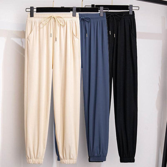 High Waist Loose Cropped Leggings for Women - Ice Silk Comfort Fit - Buy Center US