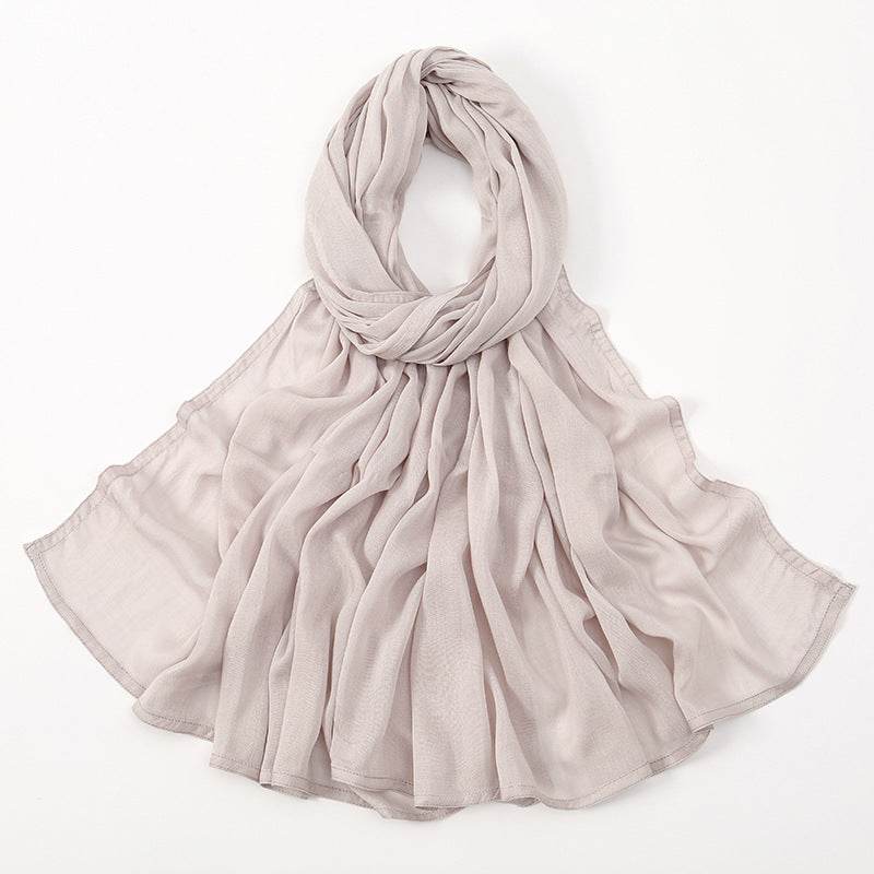 Lightweight Solid Color Rayon Scarf - Breathable & Versatile for Summer - Buy Center US