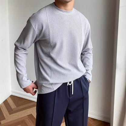 Casual Men's Undershirt T-Shirt - Loose Fit in Khaki, Gray, Black & White - Buy Center US
