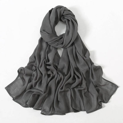 Lightweight Solid Color Rayon Scarf - Breathable & Versatile for Summer - Buy Center US
