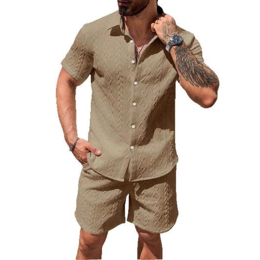 Buycenter Men's Casual Short Sleeve Shirt & Shorts - Lightweight & Stylish - Buy Center US