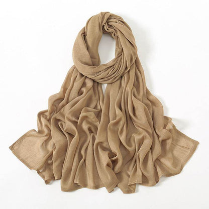Lightweight Solid Color Rayon Scarf - Breathable & Versatile for Summer - Buy Center US