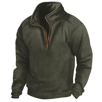 Buycenter Men's Half Zip Sweater - Slim Fit, Long Sleeve, Multiple Colors - Buy Center US