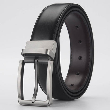 Buycenter Men's Leather Business Belt - Pin Buckle, Stylish Rotation Design - Buy Center US