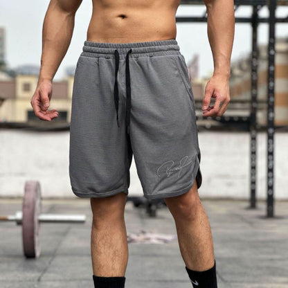 Buycenter Men's Casual Shorts - Solid Color Waffle Fitness Running Shorts - Buy Center US