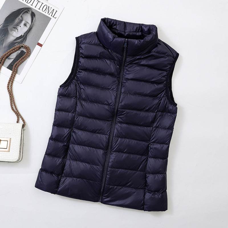 Buycenter Men's & Women's Lightweight Vest Coat - Stand Collar, Zipper Pockets - Buy Center US