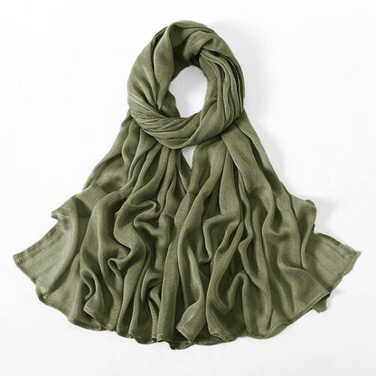 Lightweight Solid Color Rayon Scarf - Breathable & Versatile for Summer - Buy Center US