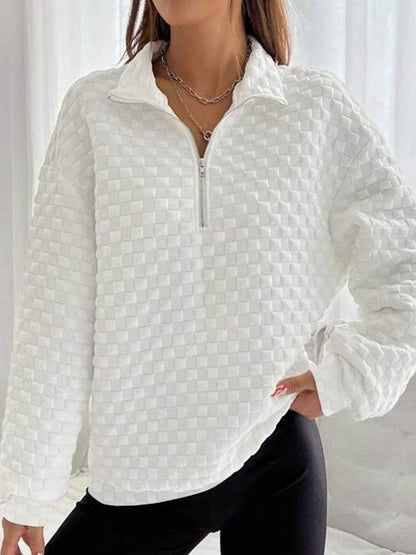 Women's Long Sleeve Zipper Sweater - Cozy Autumn & Winter Knit Styles - Buy Center US