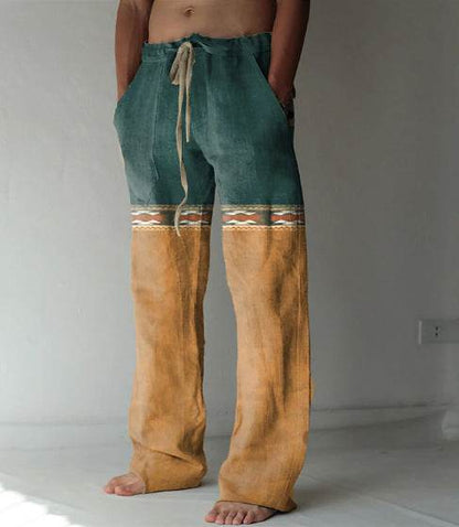 Men's Loose Casual Linen Pants - Printed, Comfortable, Available in Sizes S-6XL - Buy Center US