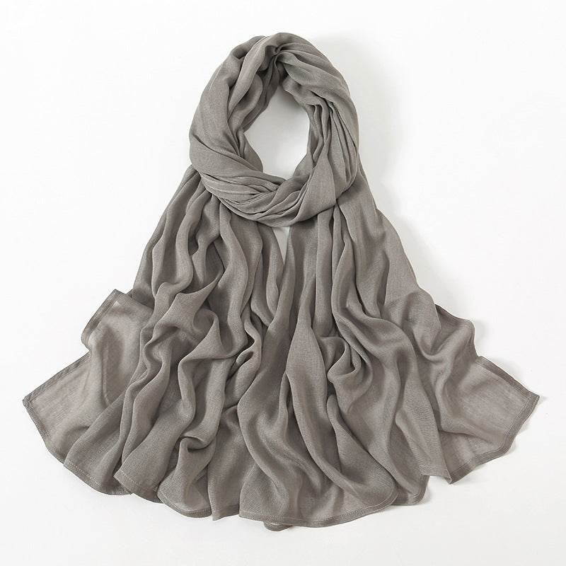 Lightweight Solid Color Rayon Scarf - Breathable & Versatile for Summer - Buy Center US