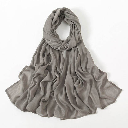 Lightweight Solid Color Rayon Scarf - Breathable & Versatile for Summer - Buy Center US