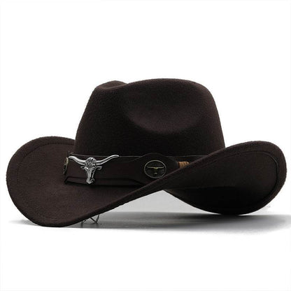 Fashion Woolen Western Denim Top Hat - Sun Protection, Multiple Colors - Buy Center US