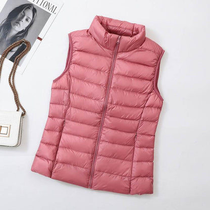 Buycenter Men's & Women's Lightweight Vest Coat - Stand Collar, Zipper Pockets - Buy Center US