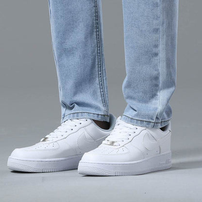 Men's Light Blue Stretch Slim-Fit Trousers - Mid Waist Straight Leg - Buy Center US