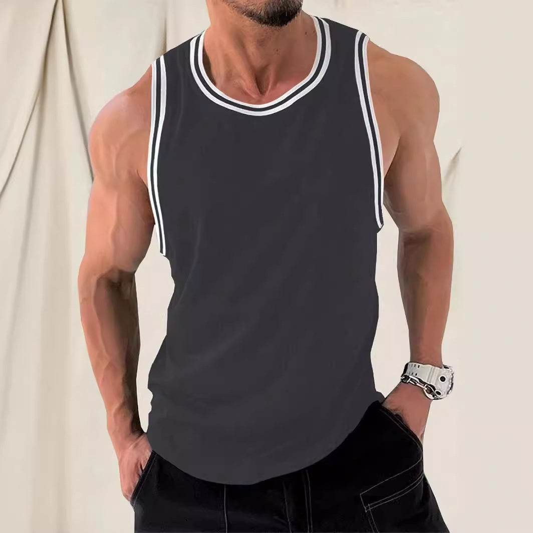 Knitted Vertical Stripes Fitness Vest - Slim-Fitting Sports Apparel - Buy Center US