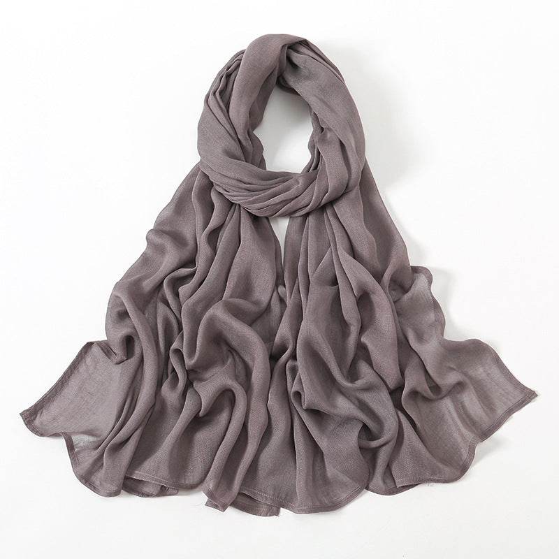 Lightweight Solid Color Rayon Scarf - Breathable & Versatile for Summer - Buy Center US