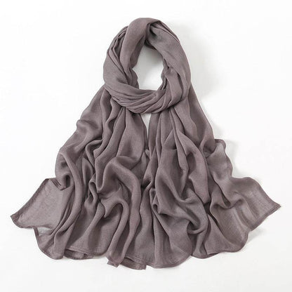 Lightweight Solid Color Rayon Scarf - Breathable & Versatile for Summer - Buy Center US