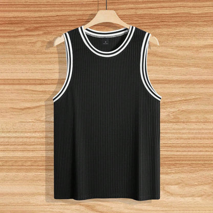 Knitted Vertical Stripes Fitness Vest - Slim-Fitting Sports Apparel - Buy Center US