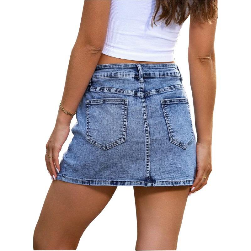 Versatile Denim Skirt - High-Grade Casual Culotte in Various Colors - Buy Center US