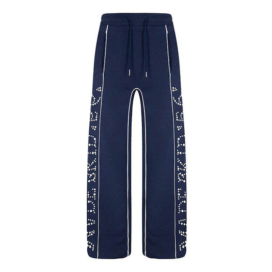 Casual Loose Hot Diamond Letter Stripes Sports Pants for Men - Buy Center US