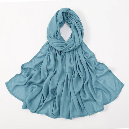 Lightweight Solid Color Rayon Scarf - Breathable & Versatile for Summer - Buy Center US