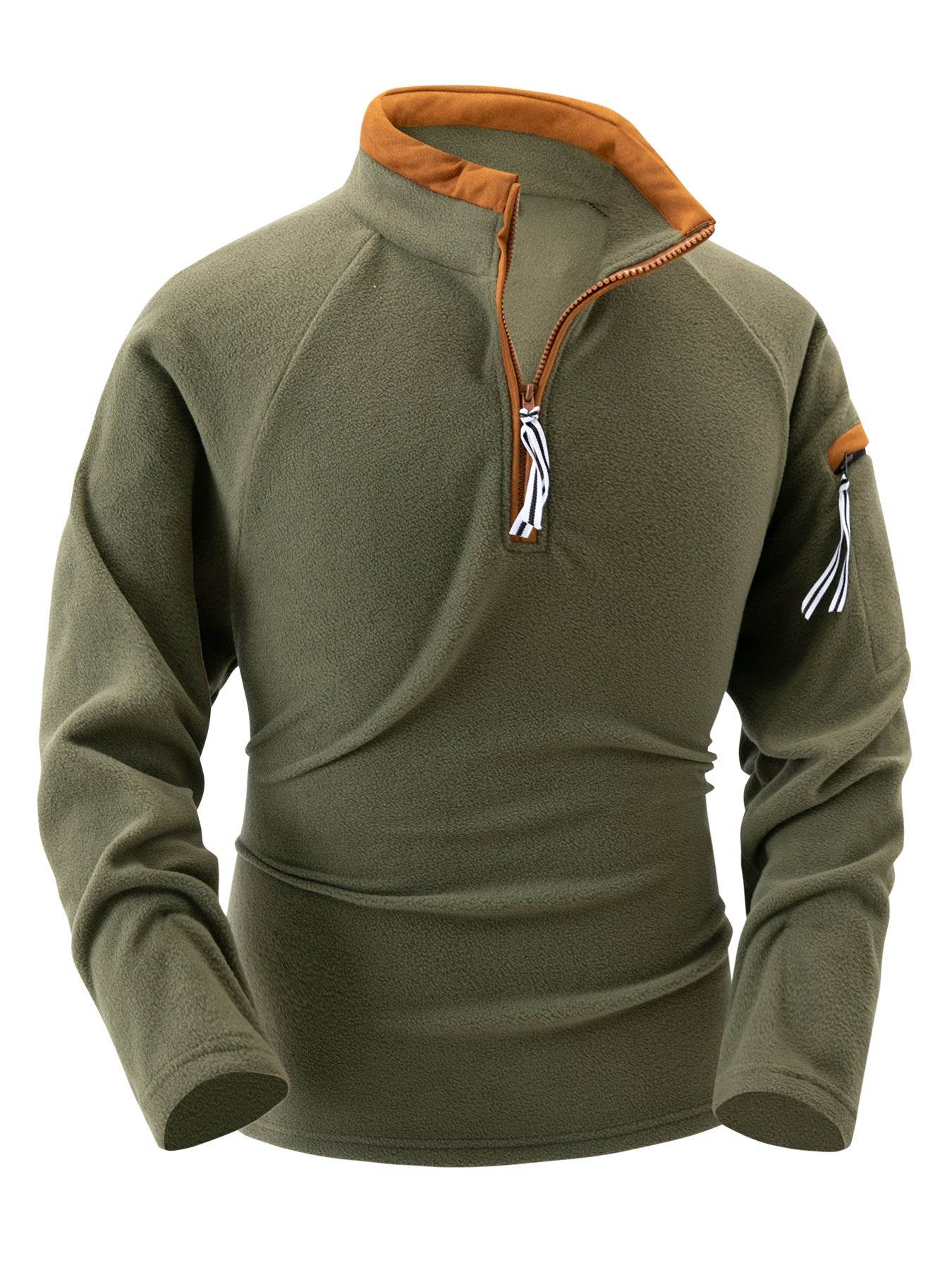 Buycenter Tactical Arm Zipper Sweater - Slim Fit Long Sleeve Pullover - Buy Center US